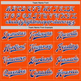 Custom Orange Royal-White Bomber Full-Snap Varsity Letterman Two Tone Jacket