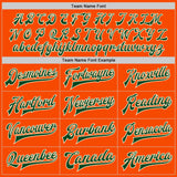 Custom Orange Green-Cream Bomber Full-Snap Varsity Letterman Two Tone Jacket