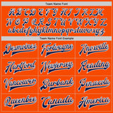 Custom Orange Navy-White Bomber Full-Snap Varsity Letterman Two Tone Jacket