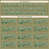 Custom Olive Green-Cream Camo Sleeves 3D Pattern Design Bomber Full-Snap Varsity Letterman Salute To Service Jacket