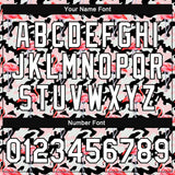 Custom Camo White-Black Flamingo 3D Pattern Design Bomber Full-Snap Varsity Letterman Salute To Service Jacket