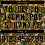 Custom Camo Black-Old Gold Graffiti Drips 3D Pattern Design Bomber Full-Snap Varsity Letterman Salute To Service Jacket