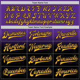 Custom Purple Gold-Black Bomber Full-Snap Varsity Letterman Fade Fashion Jacket