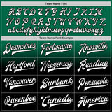 Custom Kelly Green White-Black Bomber Full-Snap Varsity Letterman Fade Fashion Jacket