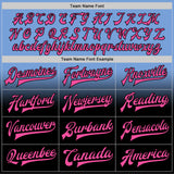Custom Light Blue Pink-Black Bomber Full-Snap Varsity Letterman Fade Fashion Jacket