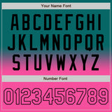 Custom Teal Pink-Black Bomber Full-Snap Varsity Letterman Fade Fashion Jacket