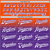 Custom Orange White-Purple Bomber Full-Snap Varsity Letterman Fade Fashion Jacket