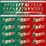 Custom Red Vintage Mexican Flag Kelly Green Cream-Black Bomber Full-Snap Varsity Letterman Gradient Fashion Jacket