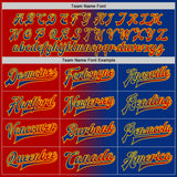 Custom Royal Red-Yellow Bomber Full-Snap Varsity Letterman Gradient Fashion Jacket