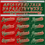 Custom Green Red-Cream Bomber Full-Snap Varsity Letterman Gradient Fashion Jacket