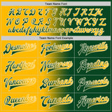 Custom Green Gold-Cream Bomber Full-Snap Varsity Letterman Gradient Fashion Jacket