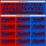 Custom Thunder Blue Red-Black Bomber Full-Snap Varsity Letterman Gradient Fashion Jacket