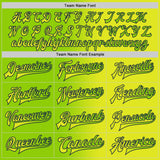 Custom Neon Yellow Neon Green-Navy Bomber Full-Snap Varsity Letterman Gradient Fashion Jacket