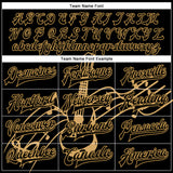 Custom Black Old Gold Guitar Music Festival 3D Pattern Design Bomber Full-Snap Varsity Letterman Jacket