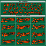 Custom Kelly Green Orange-Black Bomber Full-Snap Varsity Letterman Two Tone Jacket