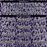 Custom Purple Black-White Leopard Print 3D Pattern Design Bomber Full-Snap Varsity Letterman Jacket