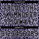 Custom Purple Black-White Leopard Print 3D Pattern Design Bomber Full-Snap Varsity Letterman Jacket