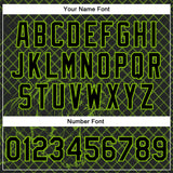 Custom Black Neon Green Check And Tiger 3D Pattern Design Bomber Full-Snap Varsity Letterman Jacket