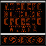 Custom Black Orange Bomber Full-Snap Varsity Letterman Jacket
