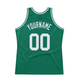 Custom Kelly Green White Authentic Throwback Basketball Jersey