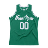 Custom Kelly Green White Authentic Throwback Basketball Jersey