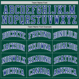 Custom Kelly Green Royal-White Authentic Throwback Basketball Jersey