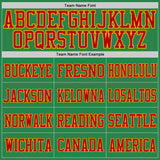 Custom Grass Green Red-Gold Mesh Authentic Football Jersey