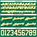 Custom Kelly Green White Pinstripe White-Gold Authentic Basketball Shorts