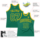 Custom Kelly Green Kelly Green-Gold Authentic Throwback Basketball Jersey