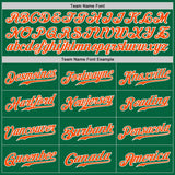 Custom Kelly Green Orange-White Authentic Baseball Jersey