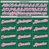 Custom Kelly Green Pink-White Performance T-Shirt