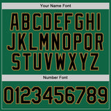 Custom Kelly Green Black-Old Gold Performance T-Shirt