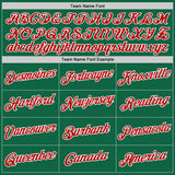 Custom Kelly Green Red-White Performance T-Shirt