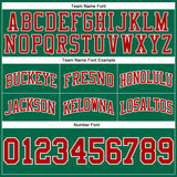 Custom Kelly Green Red-White Authentic Throwback Basketball Shorts
