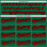 Custom Kelly Green Red-Black Authentic Baseball Jersey
