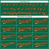 Custom Kelly Green Black Pinstripe Old Gold Authentic Baseball Jersey
