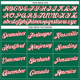 Custom Kelly Green White-Red Performance T-Shirt