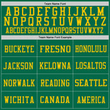 Custom Kelly Green Yellow Mesh Authentic Football Jersey