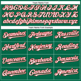 Custom Kelly Green White-Red Authentic Baseball Jersey