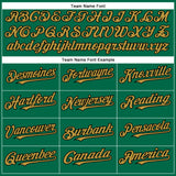 Custom Kelly Green Old Gold-Black Authentic Baseball Jersey