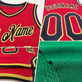 Custom Kelly Green Orange-Black Authentic Throwback Basketball Jersey