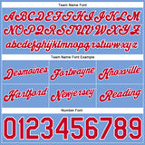 Custom Light Blue White Pinstripe Red-White Authentic Basketball Shorts