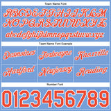 Custom Light Blue White Pinstripe Orange-White Authentic Basketball Shorts