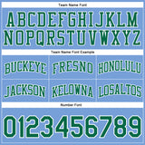 Custom Light Blue White Pinstripe Kelly Green-White Authentic Basketball Shorts