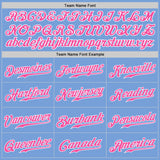 Custom Light Blue Pink-White Authentic Baseball Jersey