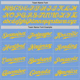 Custom Light Blue Gold Authentic Baseball Jersey