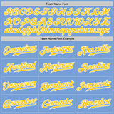 Custom Light Blue Gold Pinstripe Gold-White Authentic Baseball Jersey