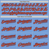 Custom Light Blue Orange Pinstripe Orange-Royal Authentic Baseball Jersey