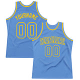Custom Light Blue Light Blue-Gold Authentic Throwback Basketball Jersey