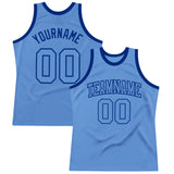 Custom Light Blue Light Blue-Royal Authentic Throwback Basketball Jersey